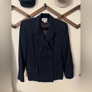 Navy Striped Suit Jacket